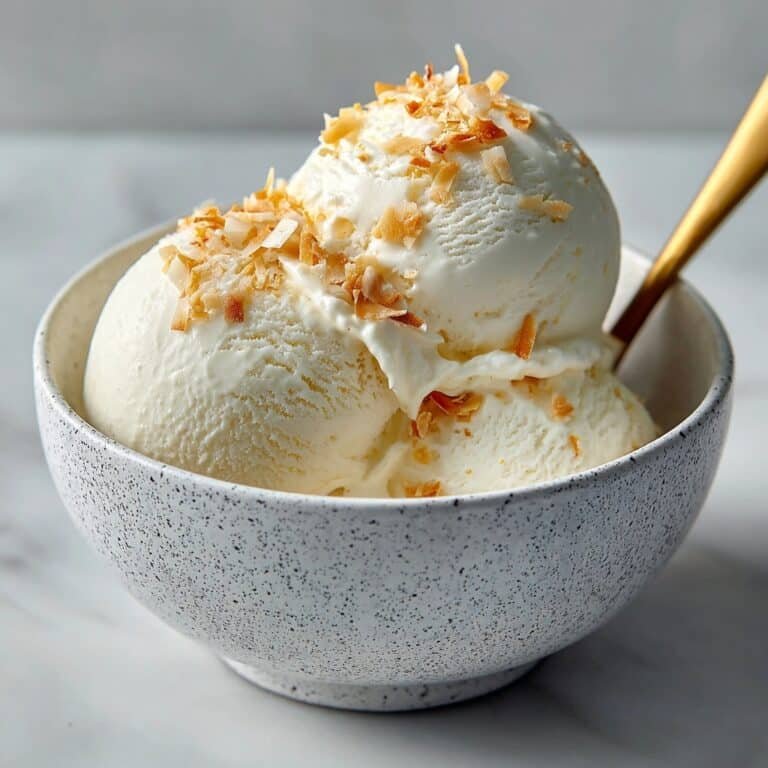 Creamy Coconut Ice Cream with Shredded Coconut Recipe