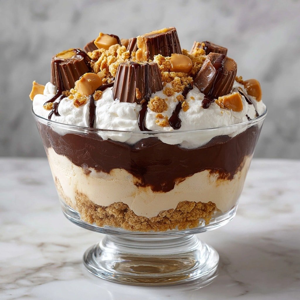 Peanut Butter Cup Sundae Recipe - Recipe Image — Peanut Butter Cup Sundae, Peanut Butter Cup Sundae recipe, chocolate ice cream dessert, easy sundae ideas, decadent ice cream treat
