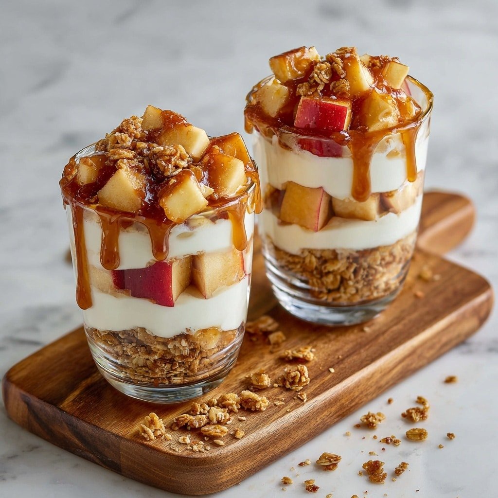 Apple and Caramel Parfaits Recipe - Recipe Image — Apple and Caramel Parfaits, Apple and Caramel Parfaits recipe, easy apple parfaits, fall dessert ideas, layered apple dessert