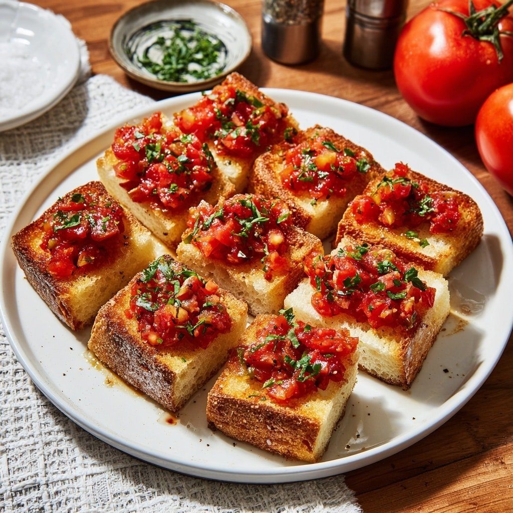 Spanish Pan con Tomate Recipe - Recipe Image — Spanish Pan con Tomate, how to make Pan con Tomate, easy Spanish tomato bread, authentic Pan con Tomate recipe, Mediterranean tomato toast
