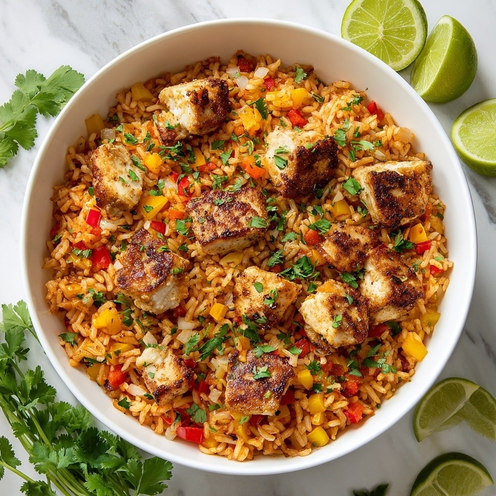 One-Pot Chicken Fajita Rice Recipe - Recipe Image — One-Pot Chicken Fajita Rice, Chicken Fajita Rice, Easy Fajita Rice Recipe, Weeknight Chicken Rice Dish, One-Pan Fajita Meal