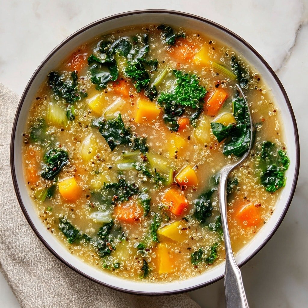 One-Pot Vegetable and Quinoa Soup Recipe - Recipe Image — One-Pot Vegetable and Quinoa Soup, hearty vegetarian soup, easy healthy soup recipe, wholesome quinoa vegetable soup, quick weeknight dinner ideas