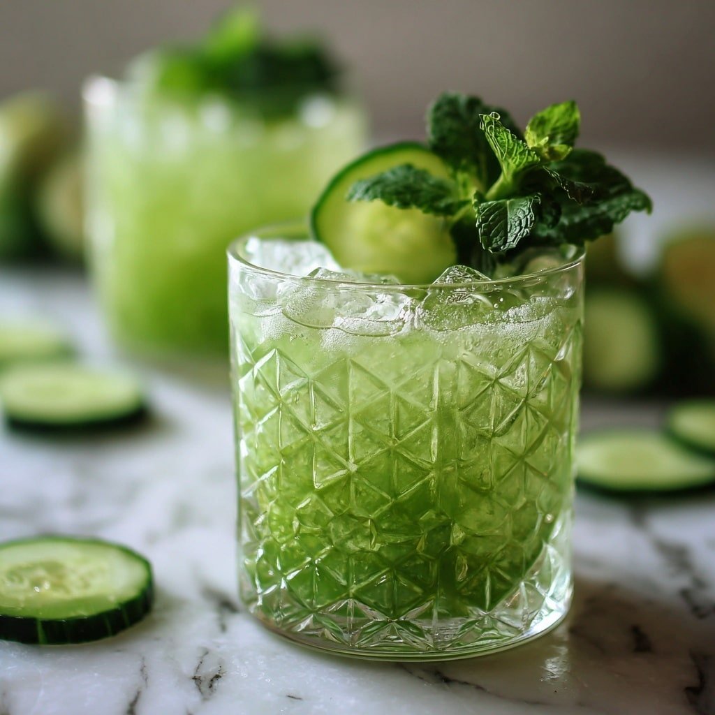 Cucumber Mint Fizz Recipe - Recipe Image — Cucumber Mint Fizz, Cucumber Mint Fizz Recipe, Refreshing Cucumber Mint Drink, Fizzy Mint Cucumber Cooler, Summer Cucumber Mint Beverage