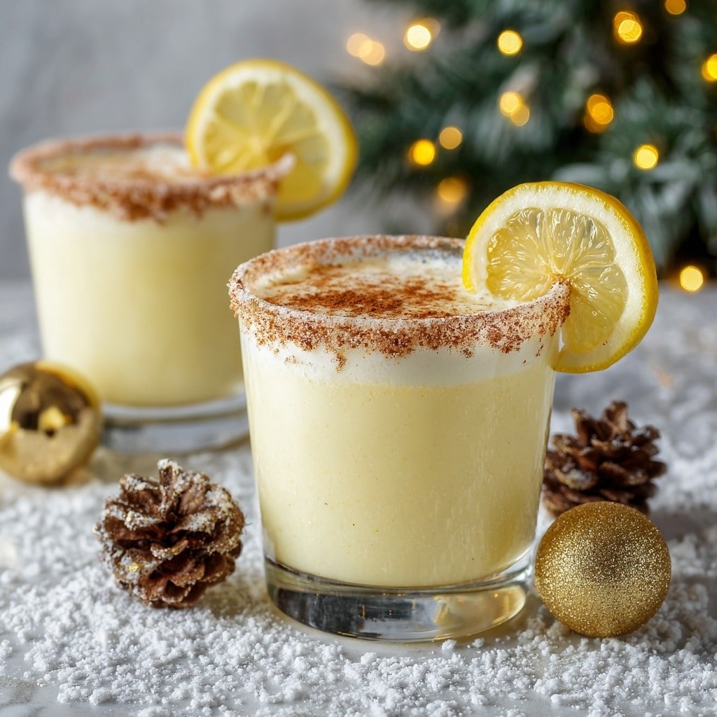 Eggnog Sour Recipe - Recipe Image — Eggnog Sour, Eggnog Sour cocktail, how to make Eggnog Sour, creamy Eggnog Sour drink, holiday Eggnog Sour