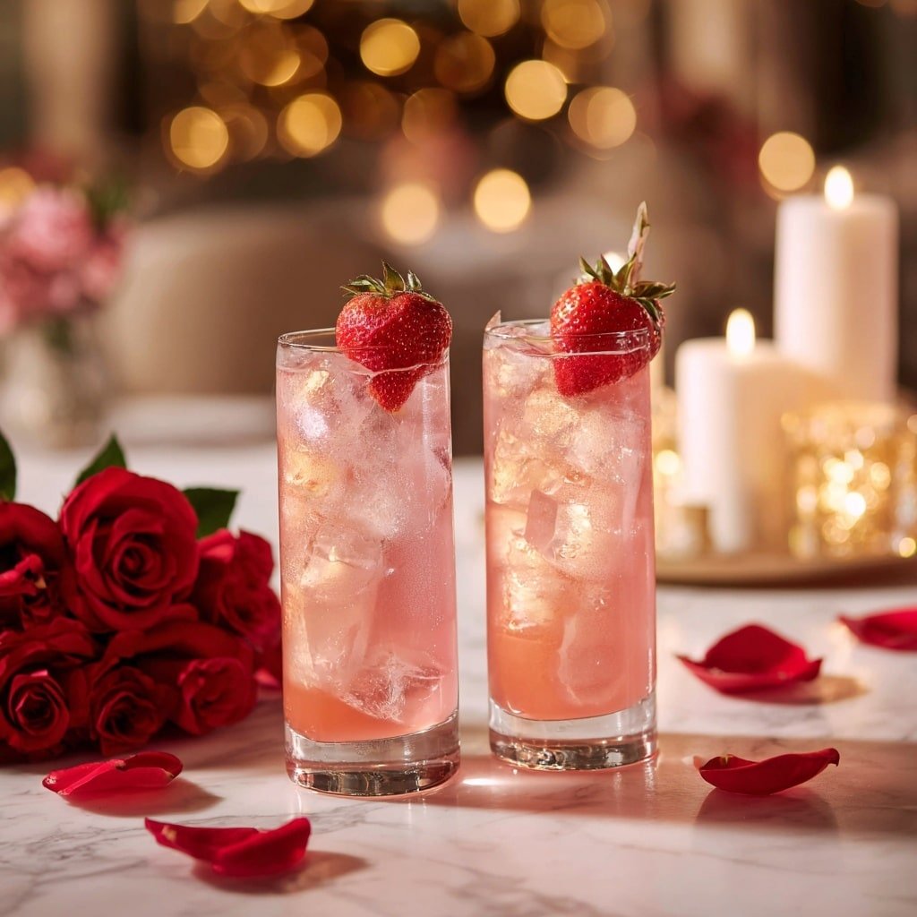 Strawberry Basil Cooler Recipe - Recipe Image — Strawberry Basil Cooler, strawberry basil drinks, refreshing berry drinks, summer cocktail recipes, easy fruit cooler