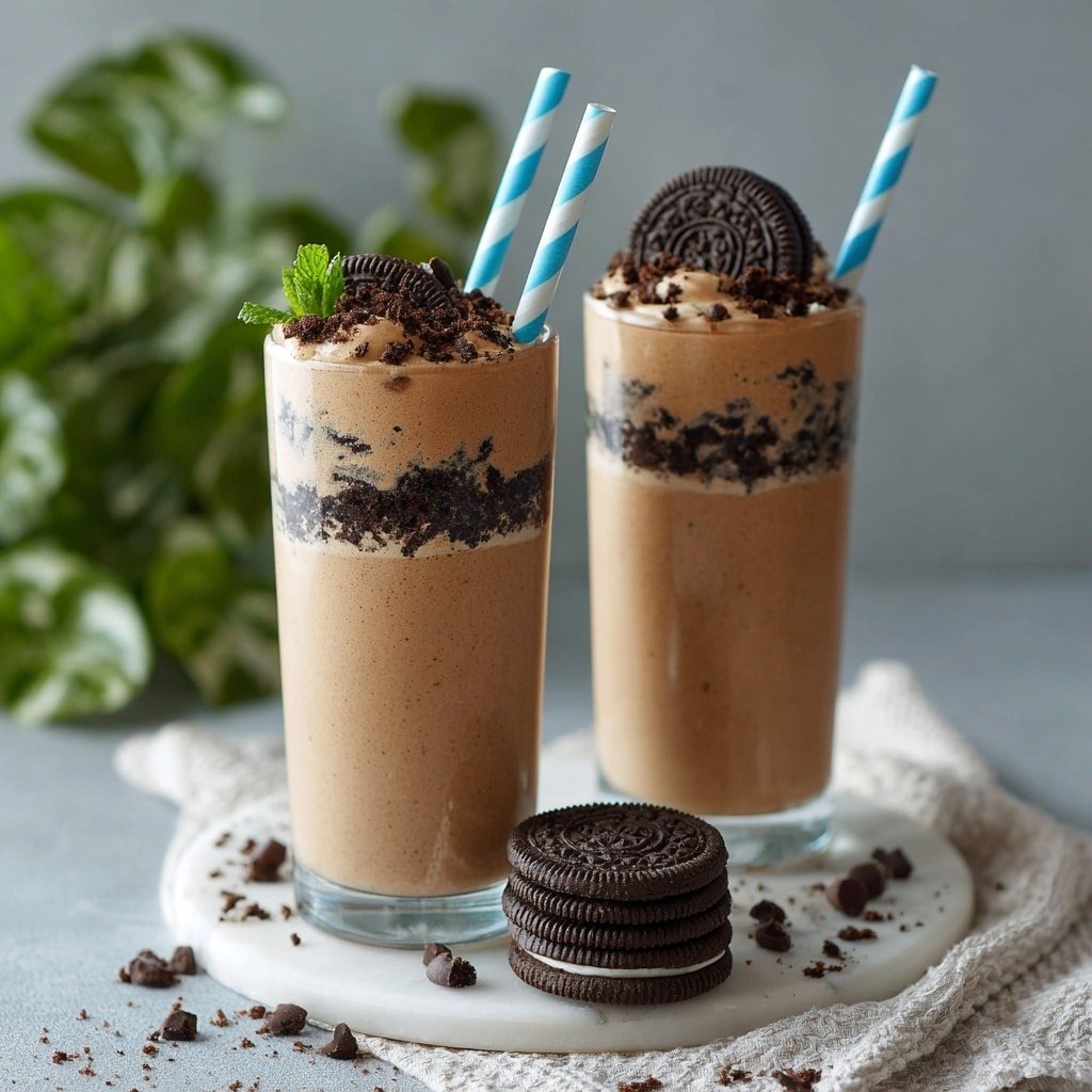 Vegan Oreo Milkshake Recipe - Recipe Image — Vegan Oreo Milkshake, dairy-free Oreo milkshake, plant-based milkshake, vegan dessert ideas, easy vegan milkshake recipes