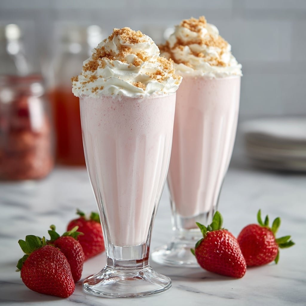 Classic Strawberry Milkshake Recipe - Recipe Image — Classic Strawberry Milkshake, strawberry milkshake recipe, easy strawberry milkshake, homemade strawberry shake, creamy berry milkshake