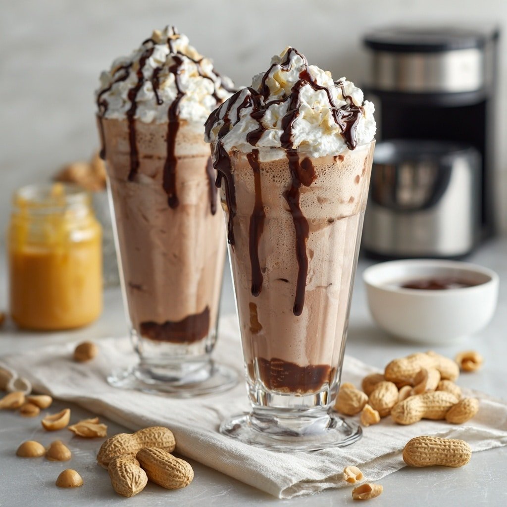 Chocolate Peanut Butter Milkshake Recipe - Recipe Image — Chocolate Peanut Butter Milkshake, chocolate peanut butter milkshake recipe, creamy milkshake with chocolate and peanut butter, easy chocolate peanut butter shake, indulgent milkshake ideas