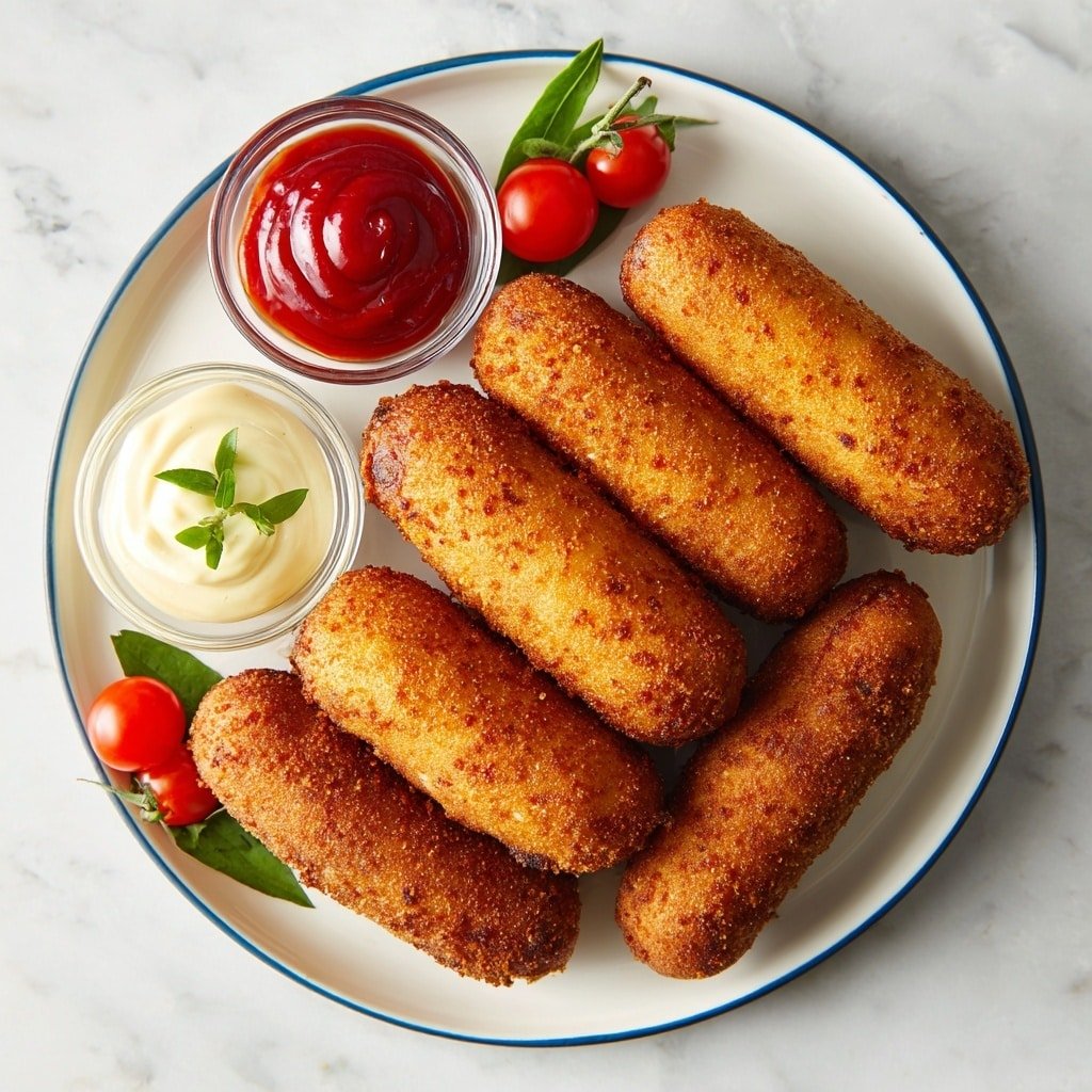Homestyle Corn Dogs Recipe - Recipe Image — Homestyle Corn Dogs, easy corn dogs recipe, crispy corn dog batter, hot dog snack ideas, fair-style corn dogs