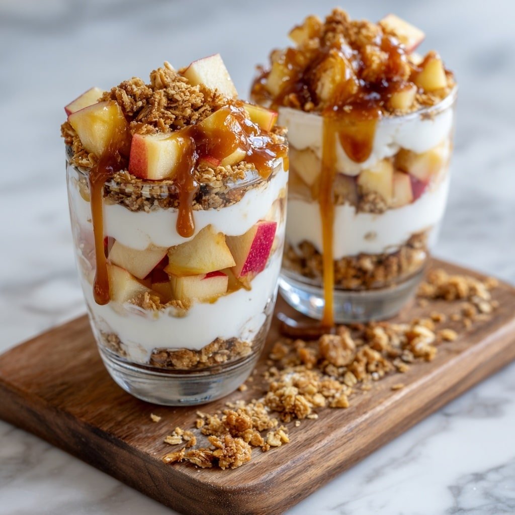 Apple and Caramel Parfaits Recipe - Recipe Image — Apple and Caramel Parfaits, Apple and Caramel Parfaits recipe, easy apple parfaits, fall dessert ideas, layered apple dessert