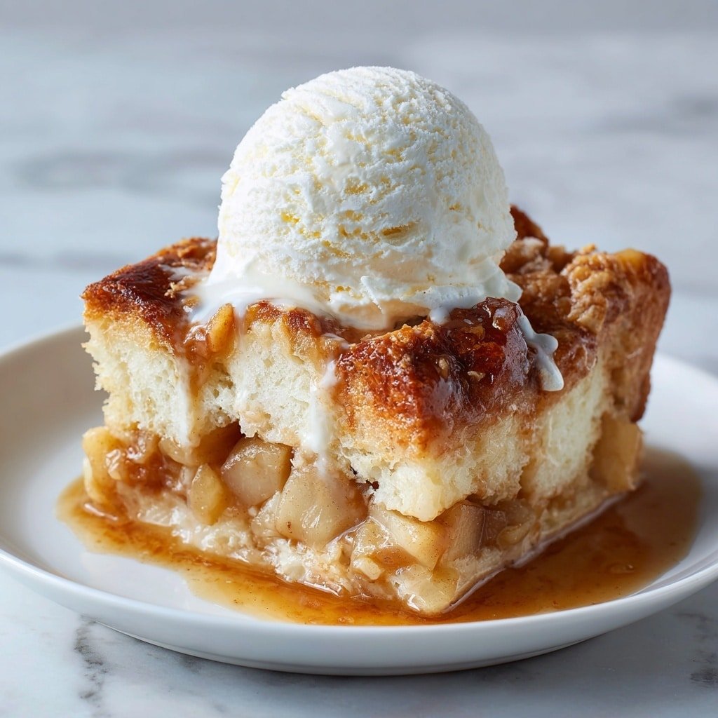 Spiced Apple Bread Pudding Recipe - Recipe Image — Spiced Apple Bread Pudding, apple bread pudding, cinnamon apple bread pudding, cozy bread pudding recipe, easy apple dessert
