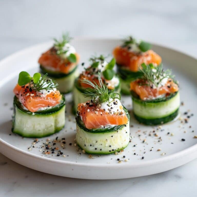 Cucumber Rolls with Cream Cheese and Smoked Salmon Recipe
