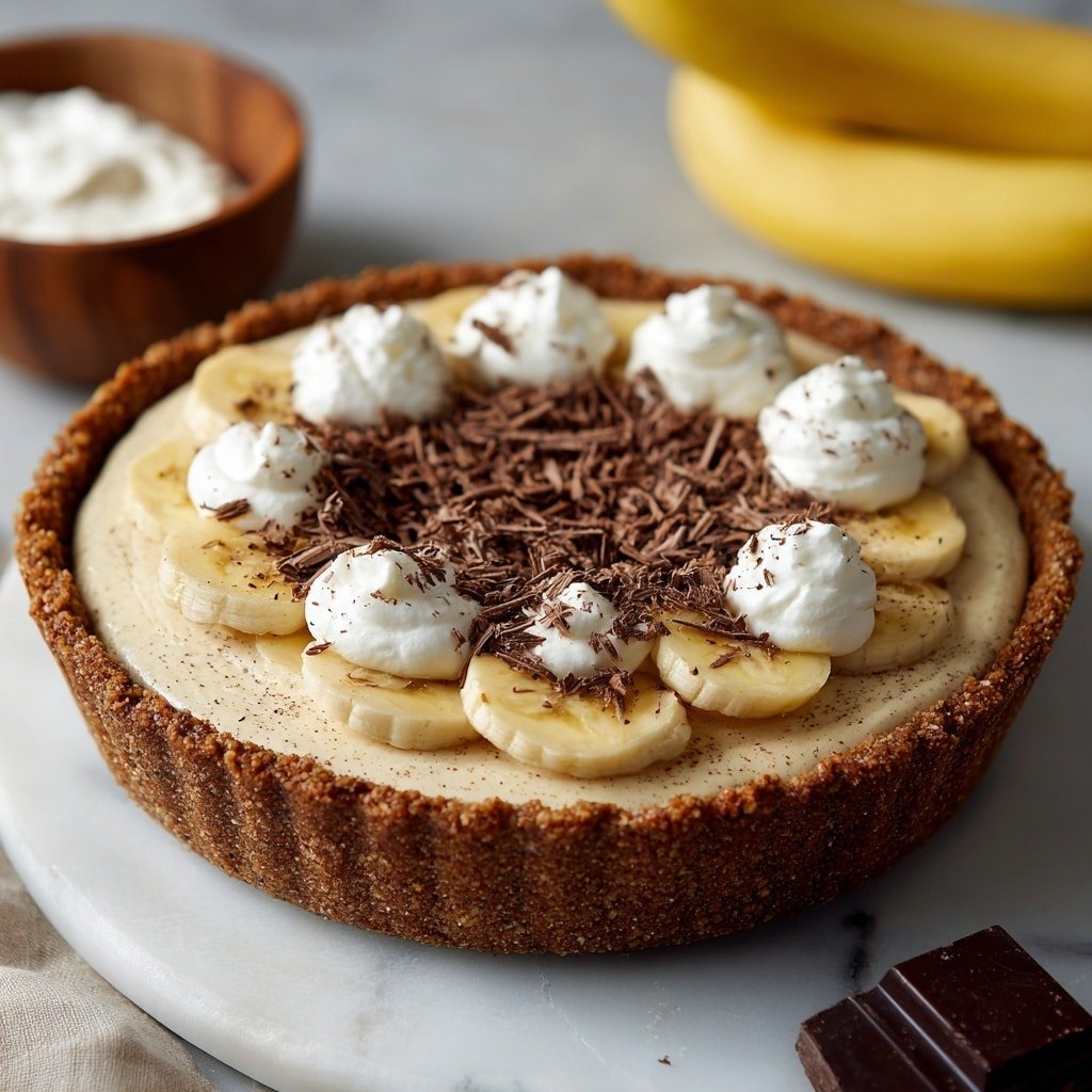 Black Bottom Banana Cream Pie Recipe - Recipe Image — Black Bottom Banana Cream Pie, Black Bottom Banana Pie, Banana Cream Pie with Chocolate, Easy Banana Cream Pie, Homemade Banana Dessert