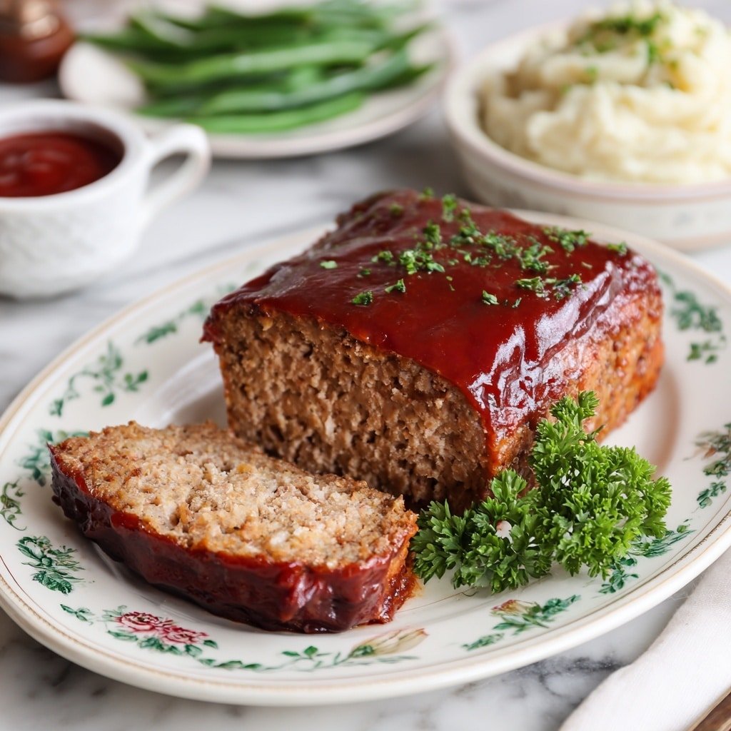 Old-Fashioned Meatloaf Recipe - Recipe Image — Old-Fashioned Meatloaf, classic meatloaf recipe, easy comfort food, traditional meatloaf with glaze, homemade meatloaf idea