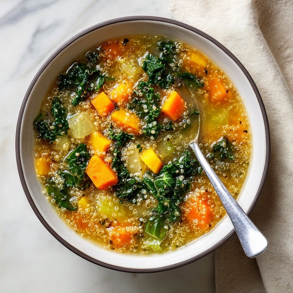 One-Pot Vegetable and Quinoa Soup Recipe - Recipe Image — One-Pot Vegetable and Quinoa Soup, hearty vegetarian soup, easy healthy soup recipe, wholesome quinoa vegetable soup, quick weeknight dinner ideas