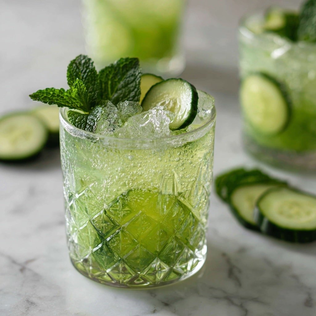 Cucumber Mint Fizz Recipe - Recipe Image — Cucumber Mint Fizz, Cucumber Mint Fizz Recipe, Refreshing Cucumber Mint Drink, Fizzy Mint Cucumber Cooler, Summer Cucumber Mint Beverage