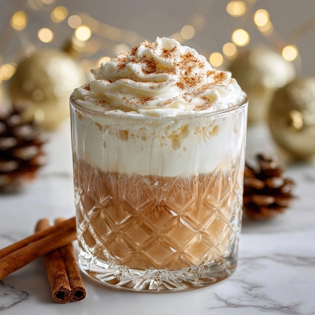 Gingerbread Eggnog Cocktail Recipe - Recipe Image — Gingerbread Eggnog Cocktail, Gingerbread Eggnog Cocktail Recipe, Holiday Eggnog Cocktail, Festive Gingerbread Drink, Warm Holiday Cocktails