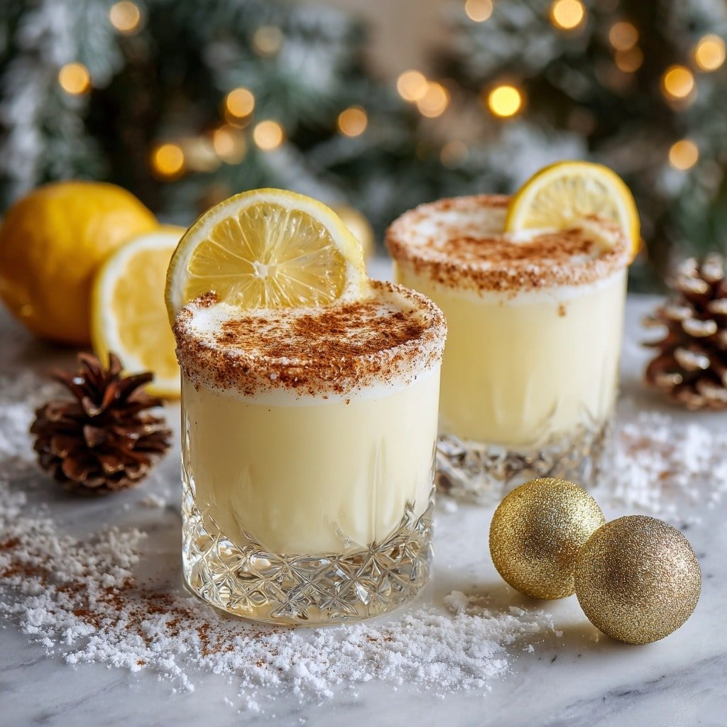 Eggnog Sour Recipe - Recipe Image — Eggnog Sour, Eggnog Sour cocktail, how to make Eggnog Sour, creamy Eggnog Sour drink, holiday Eggnog Sour