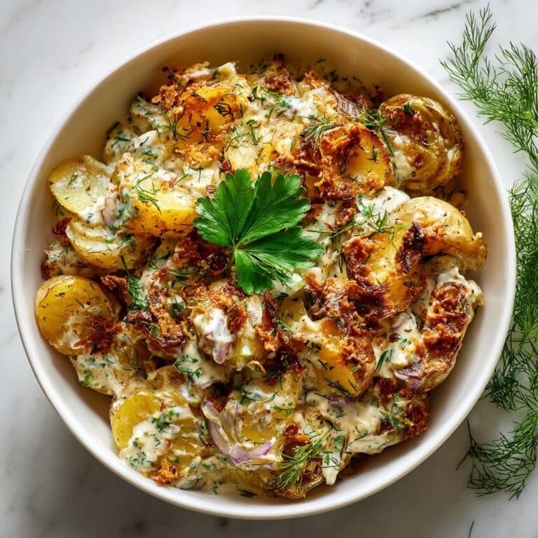 Smashed Potato Salad with Fresh Herbs and Creamy Dijon Dressing Recipe