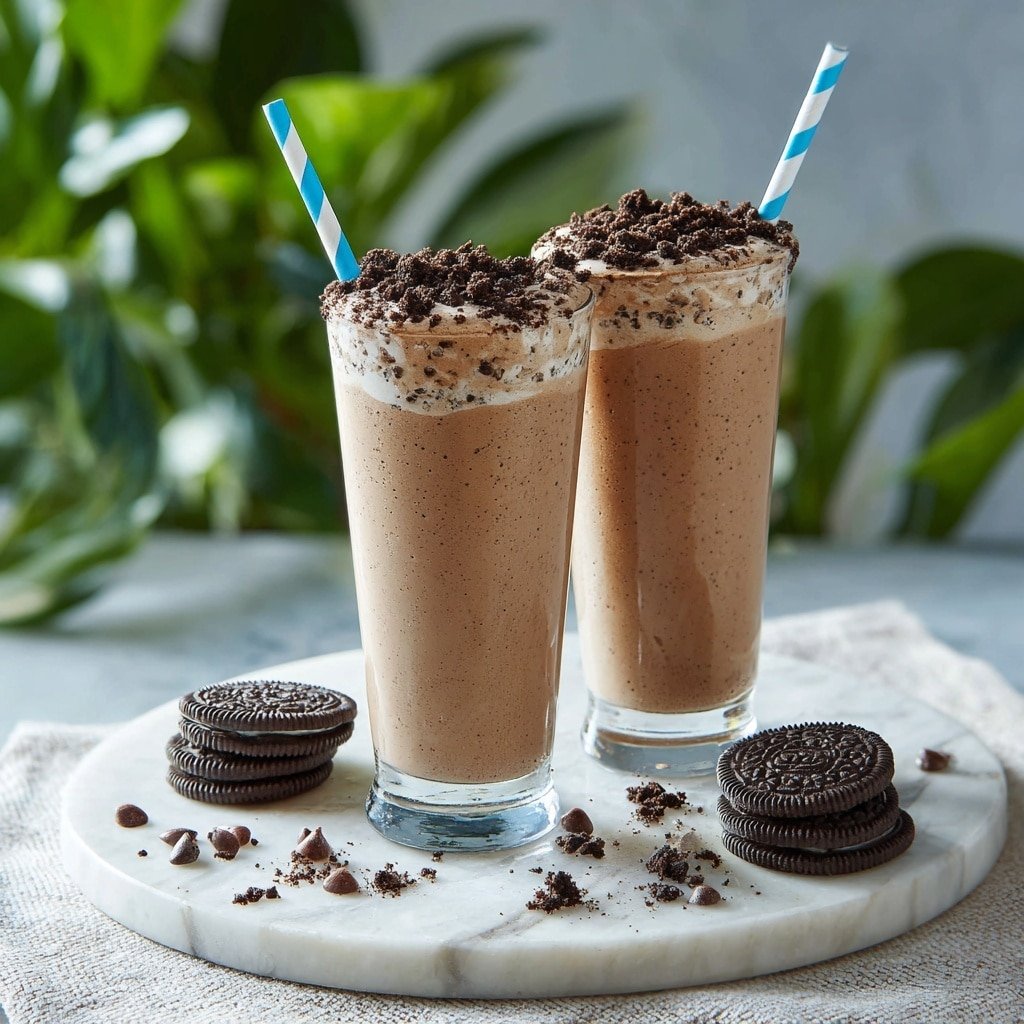 Vegan Oreo Milkshake Recipe - Recipe Image — Vegan Oreo Milkshake, dairy-free Oreo milkshake, plant-based milkshake, vegan dessert ideas, easy vegan milkshake recipes