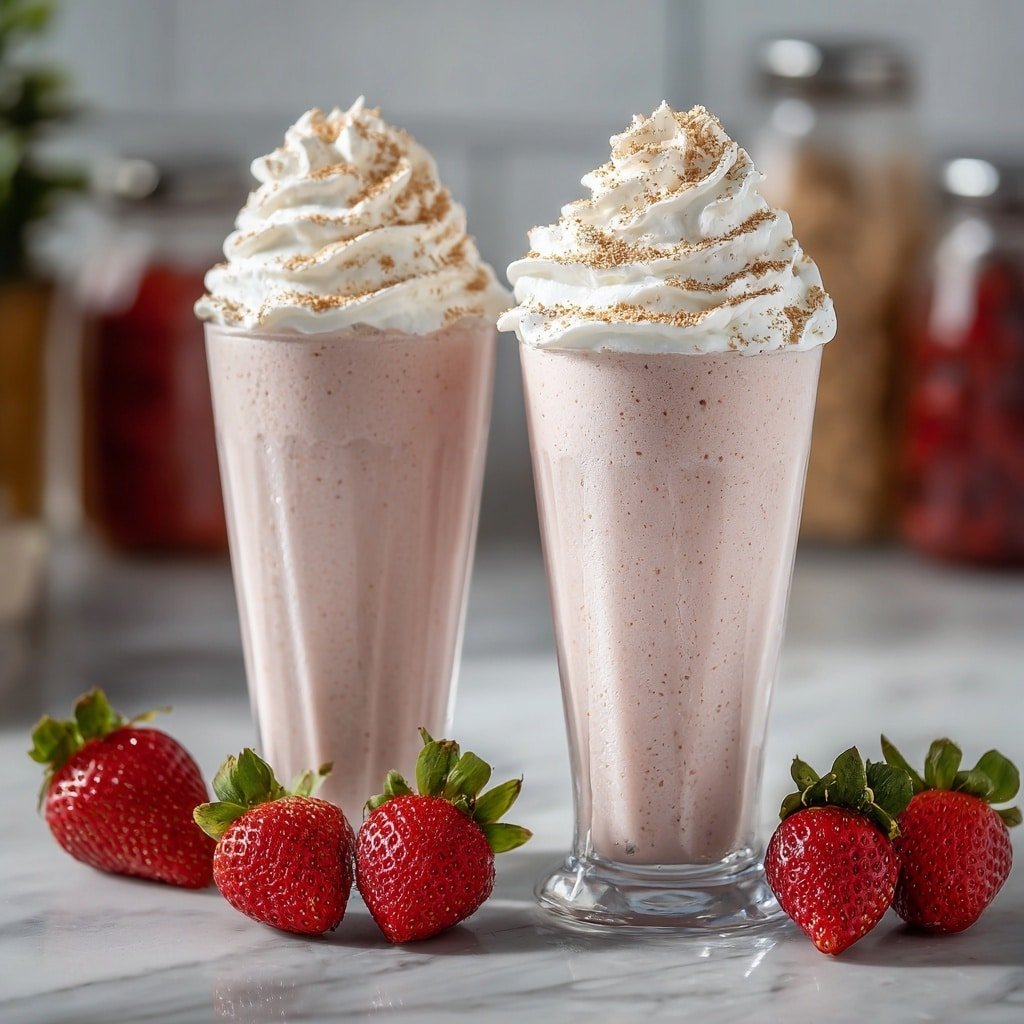 Classic Strawberry Milkshake Recipe - Recipe Image — Classic Strawberry Milkshake, strawberry milkshake recipe, easy strawberry milkshake, homemade strawberry shake, creamy berry milkshake