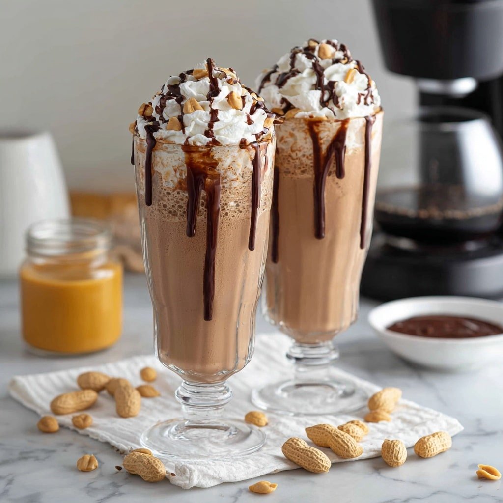Chocolate Peanut Butter Milkshake Recipe - Recipe Image — Chocolate Peanut Butter Milkshake, chocolate peanut butter milkshake recipe, creamy milkshake with chocolate and peanut butter, easy chocolate peanut butter shake, indulgent milkshake ideas