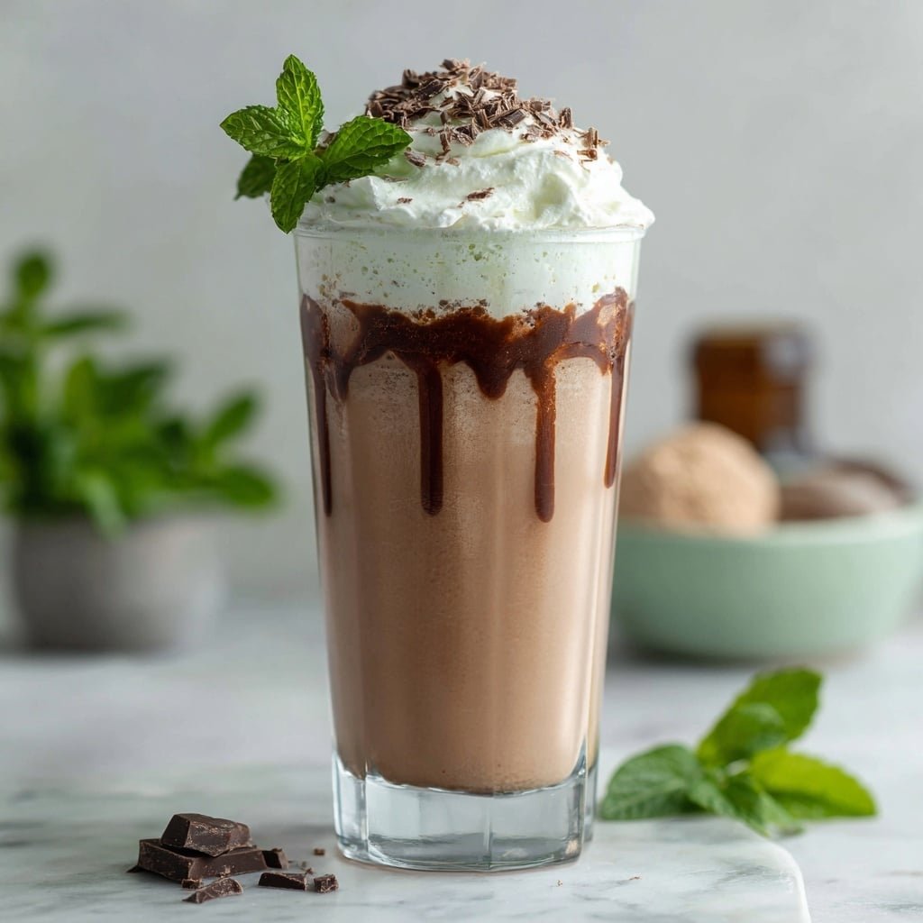 Chocolate Mint Milkshake Recipe - Recipe Image — Chocolate Mint Milkshake, easy mint chocolate shake, refreshing chocolate milkshake, homemade mint milkshake, creamy chocolate mint beverage