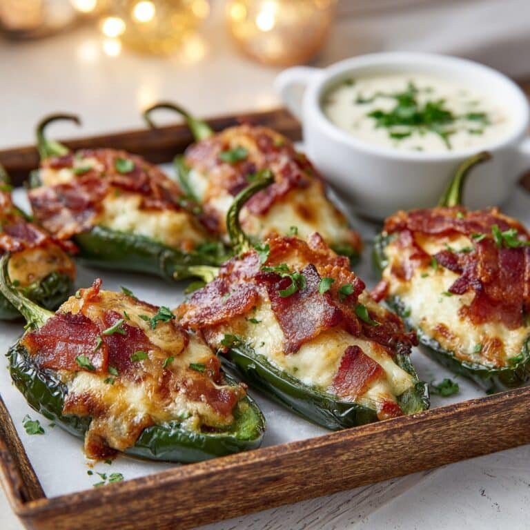 Baked Jalapeño Poppers with Cream Cheese, Cheddar, and Bacon Recipe