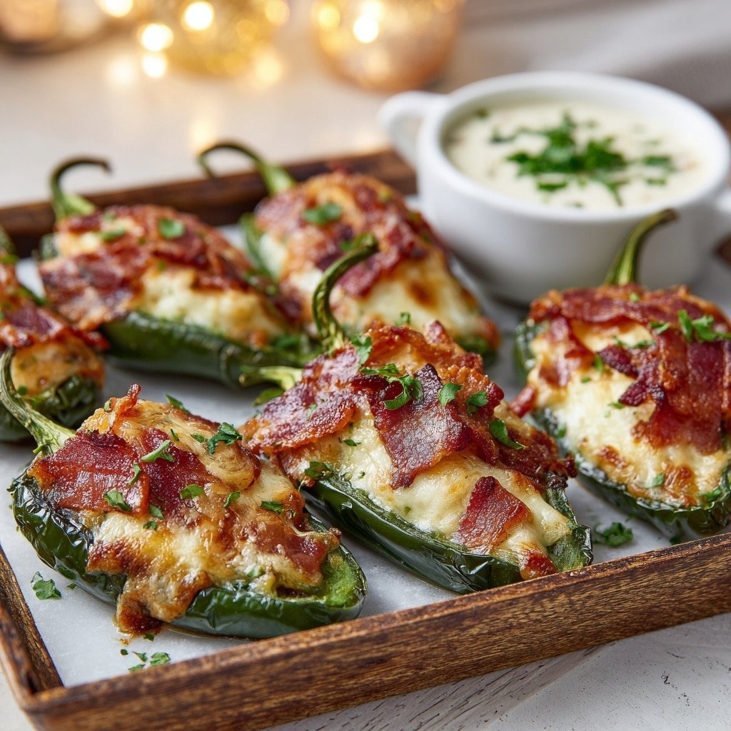 Baked Jalapeño Poppers with Cream Cheese, Cheddar, and Bacon Recipe