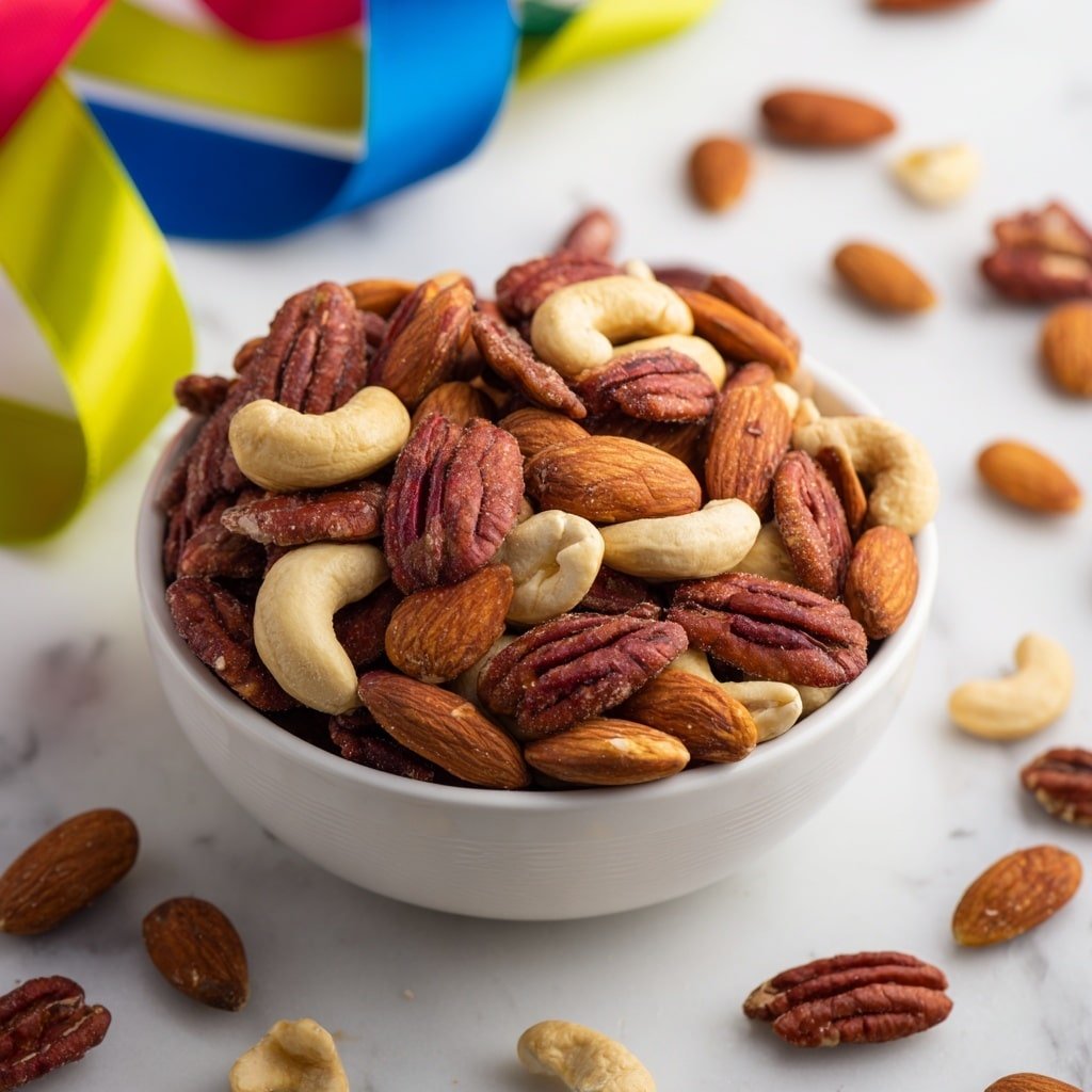 Sweet and Spicy Nuts Recipe - Recipe Image — Sweet and Spicy Nuts, sweet and spicy nuts recipe, roasted nuts with heat and sweetness, easy snack recipes, homemade spicy nut mix