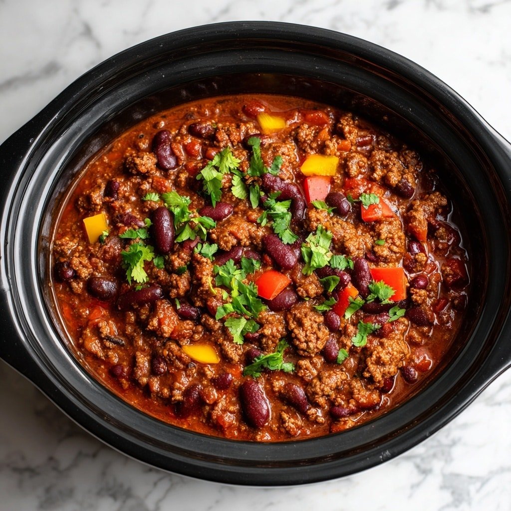 Hearty Crockpot Chili Recipe - Recipe Image — Hearty Crockpot Chili, Crockpot Chili Recipe, cozy chili dinner, slow cooker chili, comforting chili meals