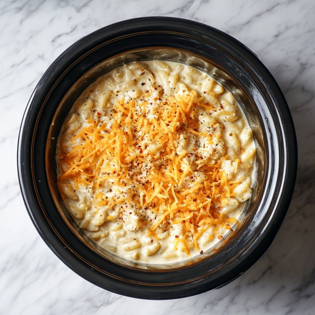 Crockpot Mac and Cheese Recipe - Recipe Image — Crockpot Mac and Cheese, slow cooker mac and cheese, easy crockpot cheese pasta, cheesy slow cooker recipe, comfort food mac and cheese