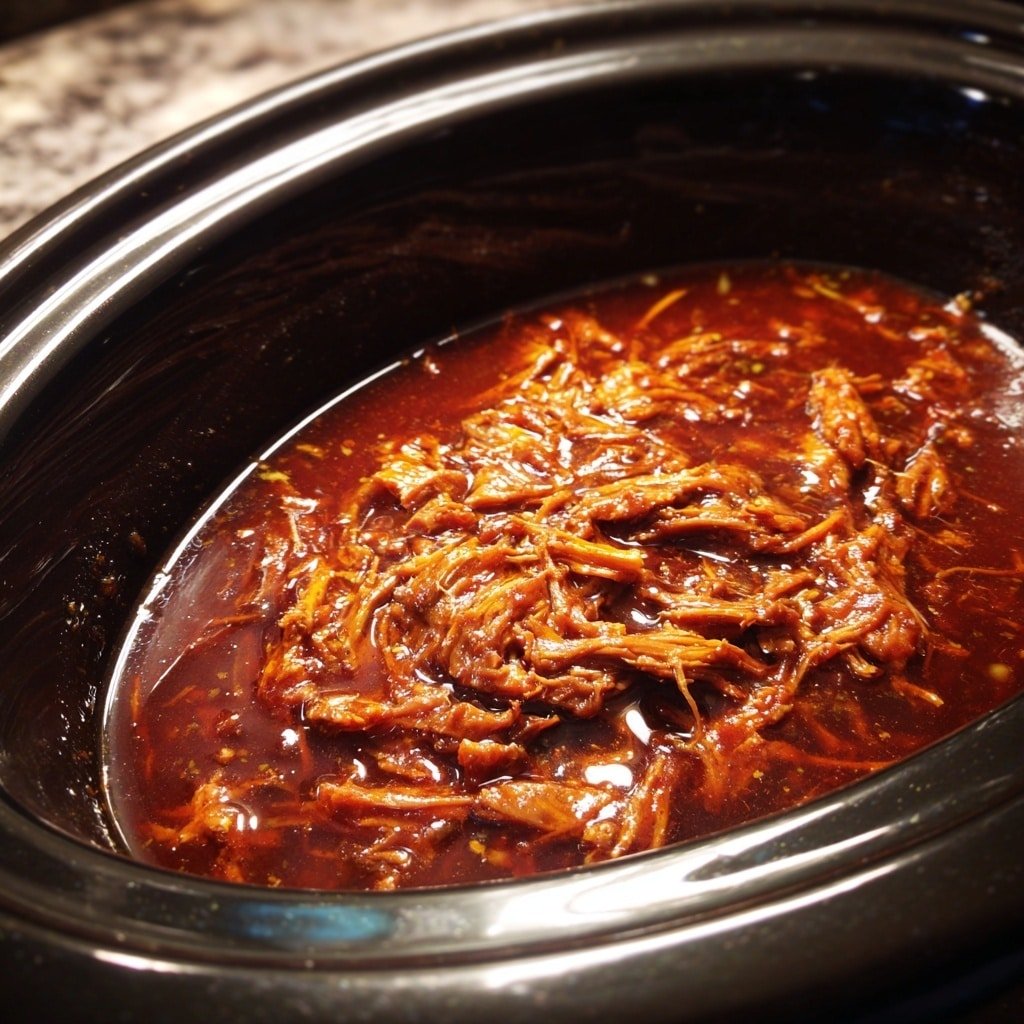Slow Cooker BBQ Pulled Pork Recipe - Recipe Image — Slow Cooker BBQ Pulled Pork, BBQ Pulled Pork Recipe, Easy Pulled Pork, Slow Cooker Pork, Juicy BBQ Pulled Pork