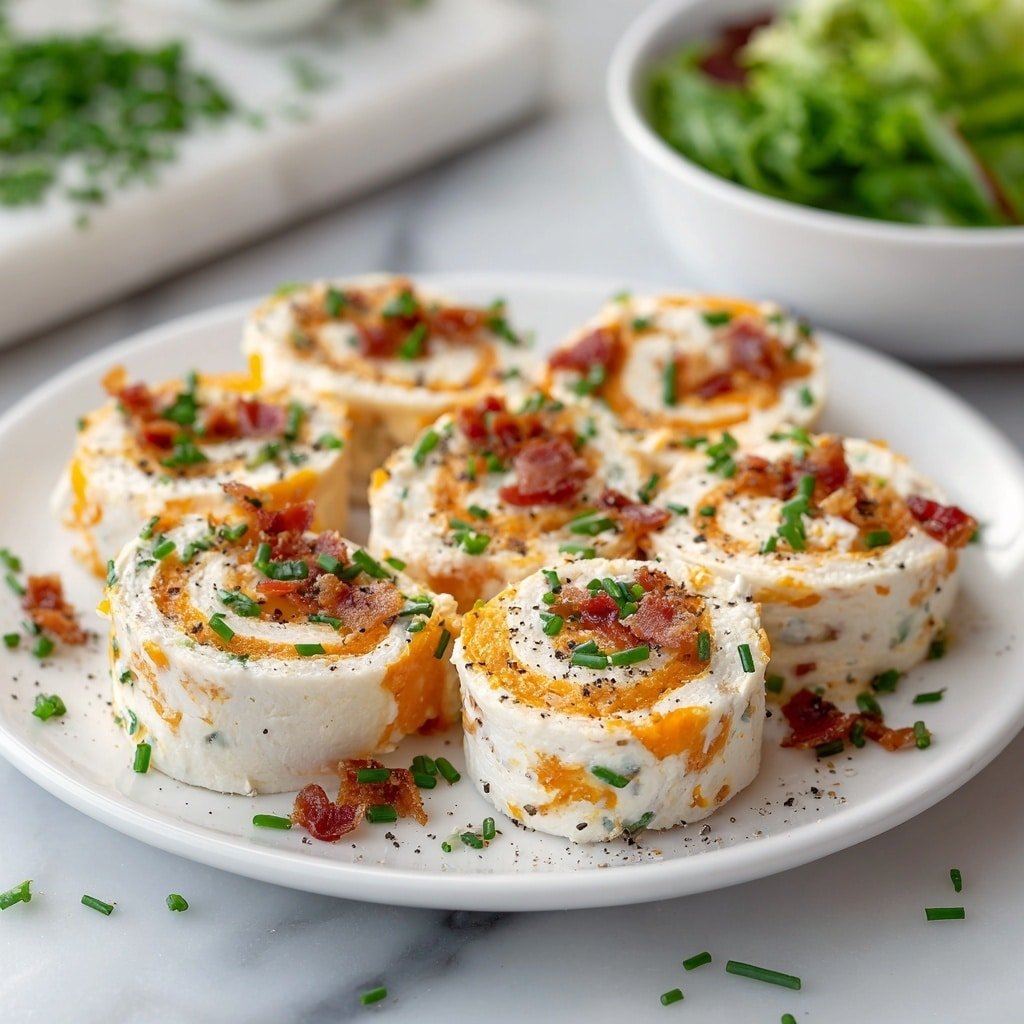 Bacon Cheddar Pinwheels Recipe - Recipe Image — Bacon Cheddar Pinwheels, Bacon Cheddar Pinwheels recipe, easy bacon pinwheels, cheesy bacon appetizers, quick savory snacks